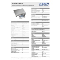 Kern EOC 60K-3 Dual-Range Industrial Platform Scales - Technical Specifications