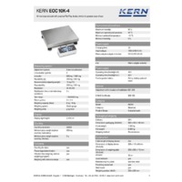 Kern EOC 10K-4 Dual-Range Industrial Platform Scales - Technical Specifications