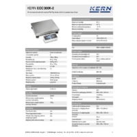 Kern EOC 300K-2 Dual-Range Industrial Platform Scales - Technical Specifications