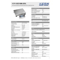 Kern EOC 100K-2XXL Dual-Range Industrial Platform Scales - Technical Specifications