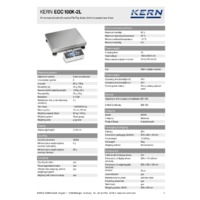 Kern EOC 100K-2L Dual-Range Industrial Platform Scales - Technical Specifications