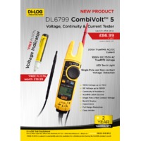 DiLog DL6799 CombiVolt 5 TRMS Voltage, Continuity & Current Tester - Leaflet