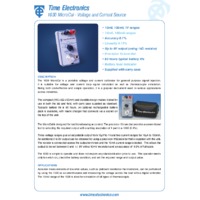 Time Electronics 1030 MicroCal Voltage and Current Source - Datasheet