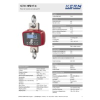 Kern HFD 1T-4 Triple-Range, High-Resolution Crane Scales - Technical Specifications