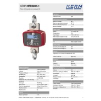 Kern HFD 600K-1 Triple-Range, High-Resolution Crane Scales - Technical Specifications
