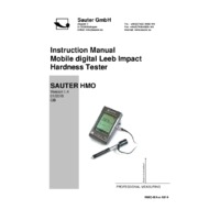 Sauter HMO Mobile Leeb Hardness Tester - Instruction Manual
