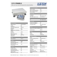 Kern IFB 600K-2 Industrial Single-Range Platform Scales - Technical Specifications