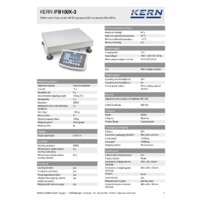 Kern IFB 100K-3 Industrial Single-Range Platform Scales - Technical Specifications