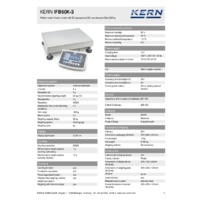 Kern IFB 60K-3 Industrial Single-Range Platform Scales - Technical Specifications