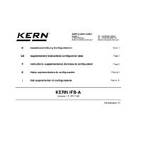 Kern IFB Industrial Single-Range Platform Scales - Cofiguration Data