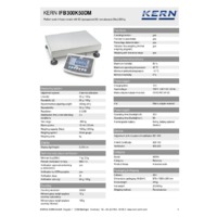 Kern IFB 300K50DM Industrial Dual-Range Platform Scales - Technical Specifications
