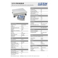 Kern IFB 15K2DLM Industrial Dual-Range Platform Scales - Technical Specifications