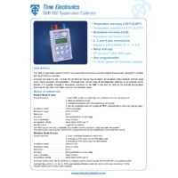 Time Electronics RTD Temperature Calibrator - Datasheet