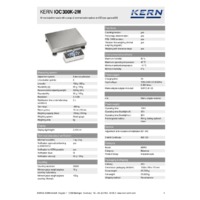 Kern IOC 300K-2M Industrial Platform Scales - Technical Specifications