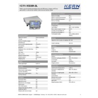 Kern IXS 30K-3L IP68-Rated Single-Range Platform Scales - Technical Specifications