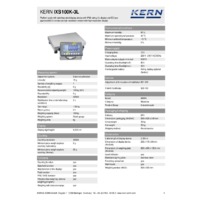 Kern IXS 100K-3L IP68-Rated Single-Range Platform Scales - Technical Specifications