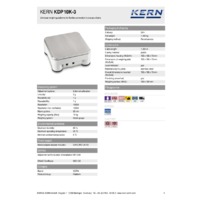 Kern KDP 10K-3 Universal Weighing Platforms - Technical Specifications