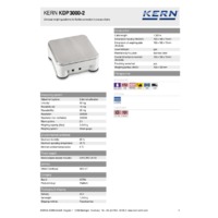 Kern KDP 3000-2 Universal Weighing Platforms - Technical Specifications