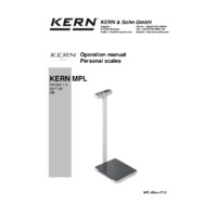 Kern MPL 200K-1P Personal Floor Scales with a Column - Operating Instructions