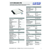 Kern MWA 300K-1PM Wheelchair Platform Scales with Handrail - Technical Specifications