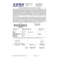 Kern MWS 300K-1LM Stretcher Scale - Declaration of Conformity