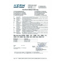 Kern OBN 158 Phase Contrast Microscope - Declaration of Conformity