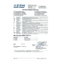 Kern OLM 171 Inverted Trinocular Metallurgical Microscope - Declaration of Conformity