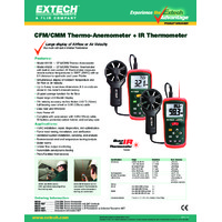 Extech AN100 CFM/CMM Mini Thermo Anemometer - Datasheet