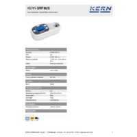 Kern ORF 6US Digital Industrial & Automotive Refractometers - Technical Specifications