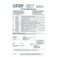 Kern ORF Digital Refractometers - Declaration of Conformity