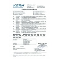 Kern OZL-46 Stereo Zoom Microscope - Declaration of Conformity