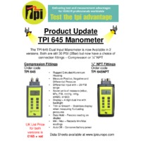 TPI 645 Dual Input Manometer - Datasheet