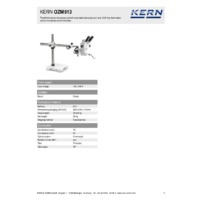 Kern OZM 913 Trinocular Stereo Microscope Set - Technical Specifications
