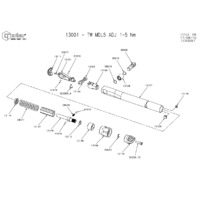 Norbar 13001 Adjustable Professional Model 5 Torque Wrench - Technical Drawing