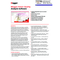 Megger Power Quality Analysis Software - Datasheet
