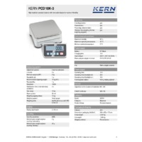 Kern PCD 10K-3 Precision Balnce with Removable Display - Technical Specifications