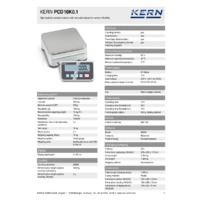 Kern PCD 10K0.1 Precision Balnce with Removable Display - Technical Specifications