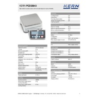 Kern PCD 250-3 Precision Balnce with Removable Display - Technical Specifications