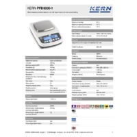 Kern PFB 6000-1 Quick Display Precision Balance - Technical Specifications