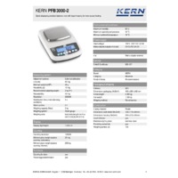 Kern PFB 3000-2 Quick Display Precision Balance - Technical Specifications