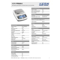 Kern PFB 600-2 Quick Display Precision Balance - Technical Specifications