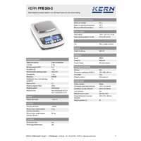 Kern PFB 300-3 Quick Display Precision Balance - Technical Specifications