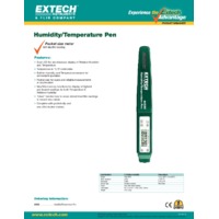 Extech 44550 Pocket Humidity/Temperature Pen - Datasheet