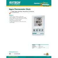 Extech 445702 Hygro Thermometer Clock - Datasheet