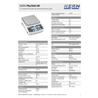 Kern PNJ 3000-2M Precision Balance - Technical Specifications