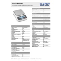 Kern PNS 600-3 Precision Balance - Technical Specifications