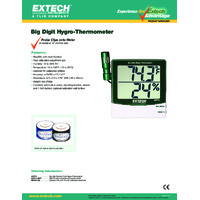 Extech 445715 Big Digit Hygro-Thermometer - Datasheet