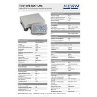 Kern SFE 300K-1LNM IP65 Industrial Platform Scales - Technical Specifications