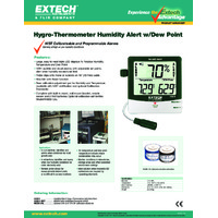 Extech 445815 Hygro Thermometer Humidity Alert with Dew Point - Datasheet