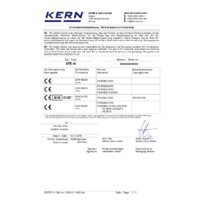 Kern SFE IP65 Industrial Platform Scales - RoHS Declartion of Conformity